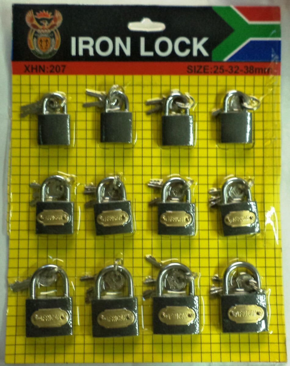 CANDADO BLISTER X12 IRON LOCK XHN:207 MED 32 -38 -50MM 