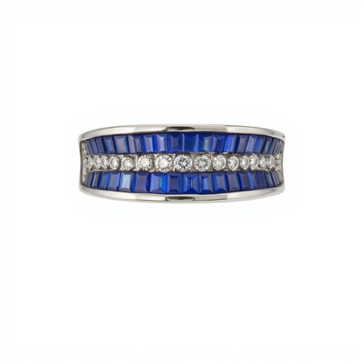 Anillo Sin Fin-Piedra Zafiro y Zirconia-AN4763 - conpiedra 