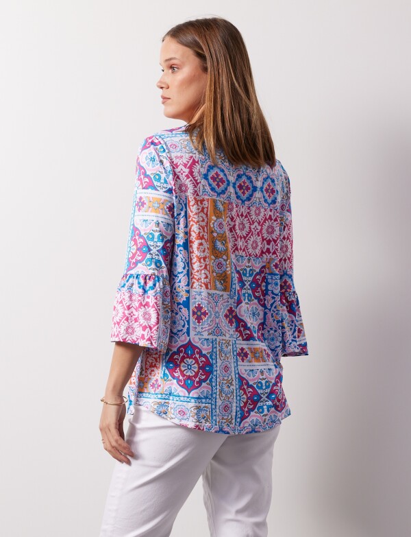 Blusa Printed MULTI/BLANCO