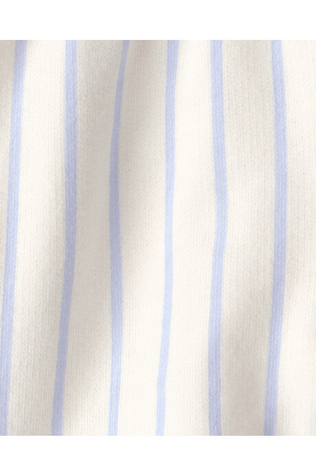 Set dos piezas de algodón, short y remera, azul y marfil, estampa faro Sin color