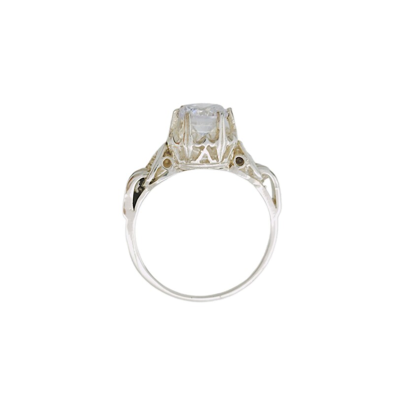 Anillo Solitario-Plata 950-Piedra Zirconia-AN3870 conpiedra