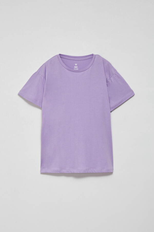 Camiseta manga corta volado Lila