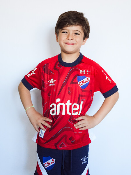 CAMISETA GOLERO OFICIAL 2025 Nacional Junior Skuba, Rojo, Blanco