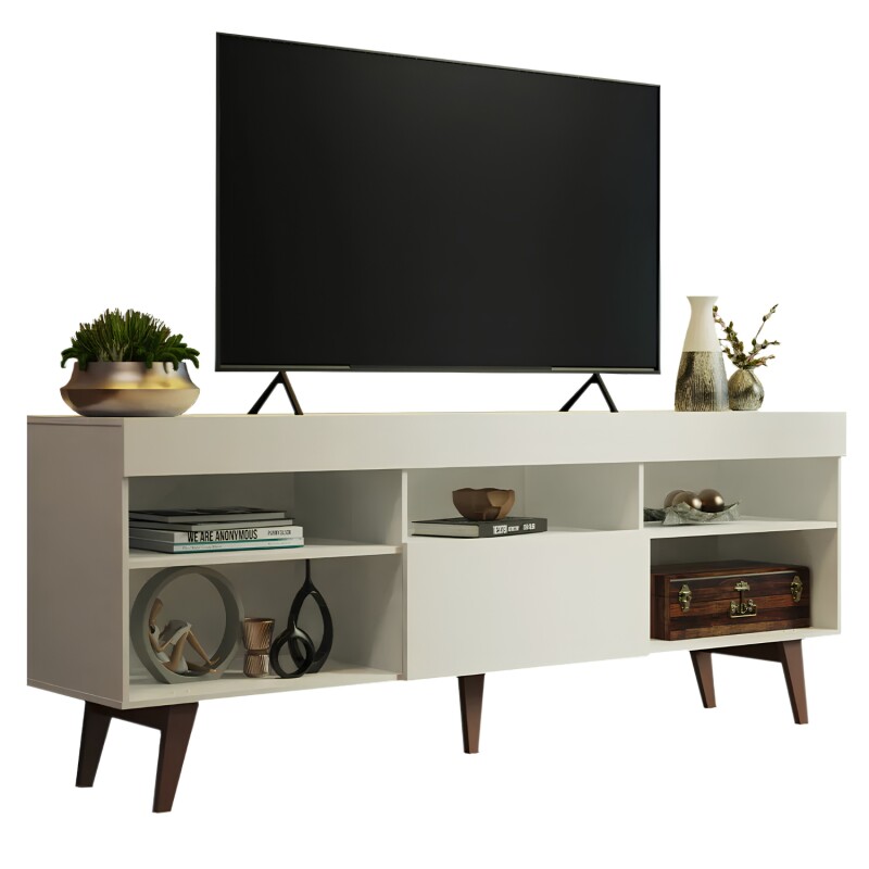 Rack para TV Lumax hasta 75" Lille 180 cm 1 Puerta Blanco 5 estantes Rack para TV Lumax hasta 75" Lille 180 cm 1 Puerta Blanco 5 estantes
