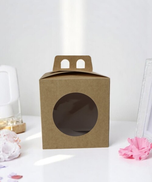 Caja flexi 52 13x13x12 con visor + asa. MADERA