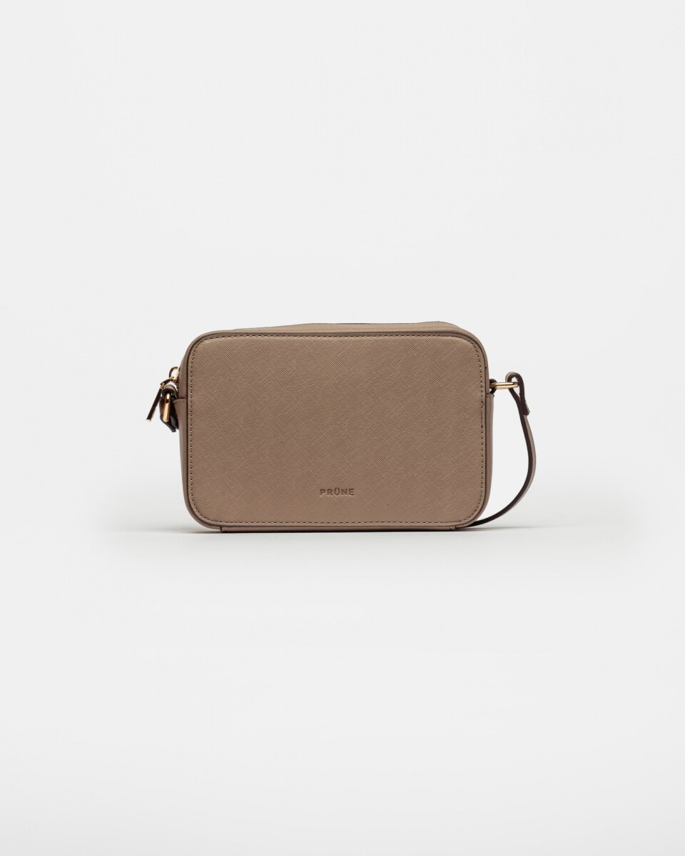Mini Bag Lane En Efecto Cuero Zaffiano - Vison 