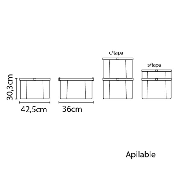 Caja organizadora en ppl transparente 30 litros TD0113