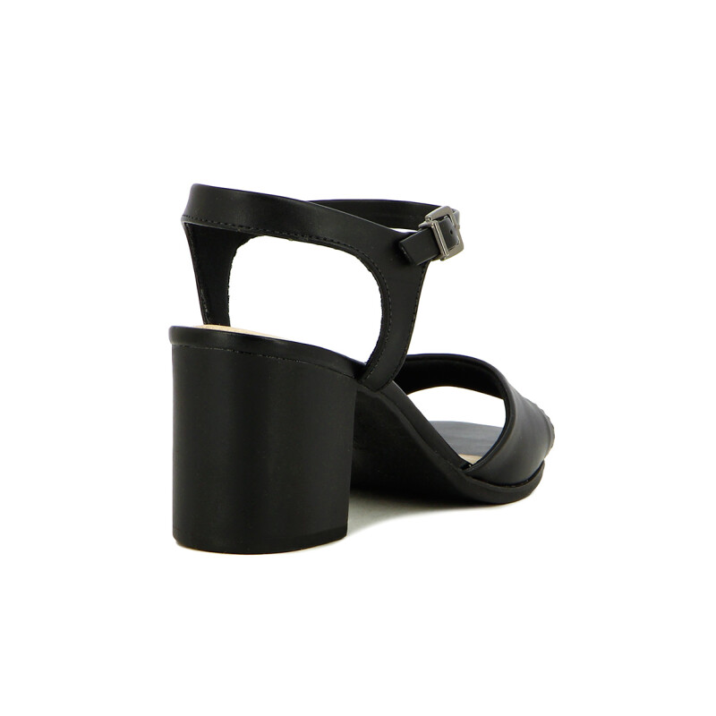 Ramarim Sandalia Tira Ancha C/pulsera Taco Medio - Dama Negro