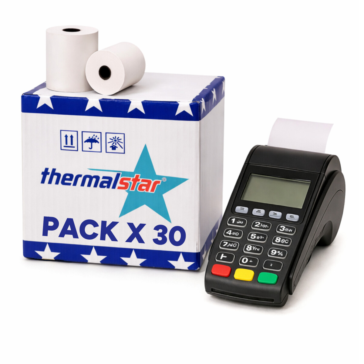 Rollo De Papel Térmico Para POS Impresora 57x40 mm Pack X30 - Blanco 1 