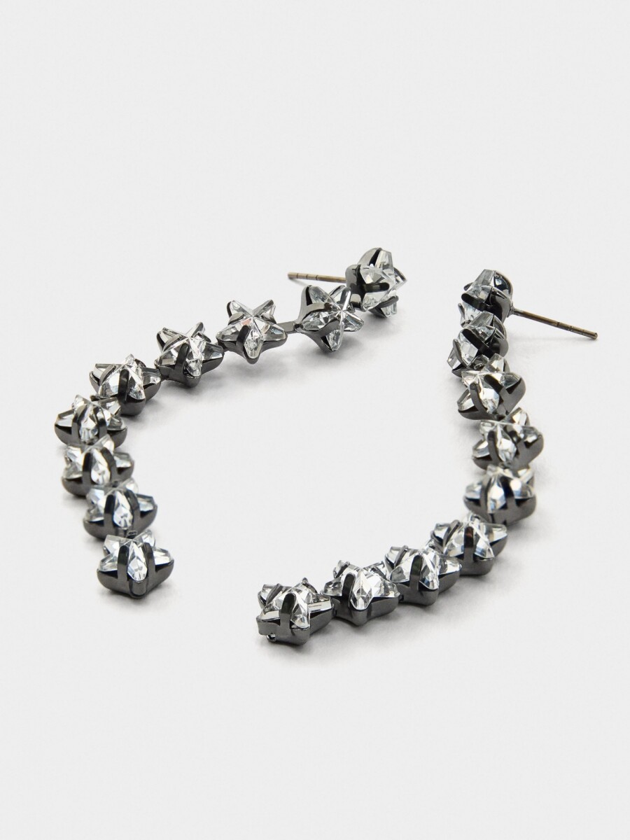 Pendientes Largos De Estrellas plateado
