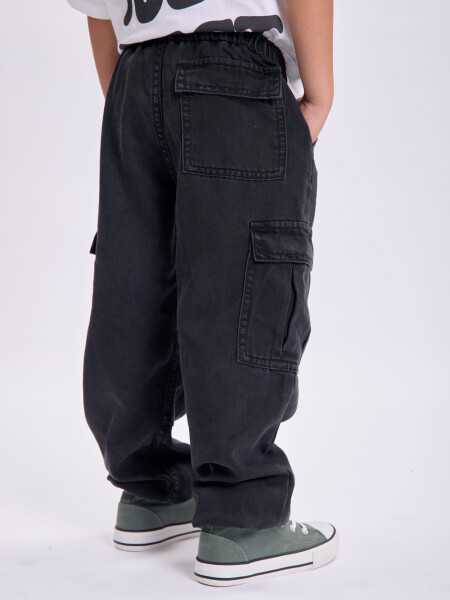 Pantalón cargo jean Gris Oscuro