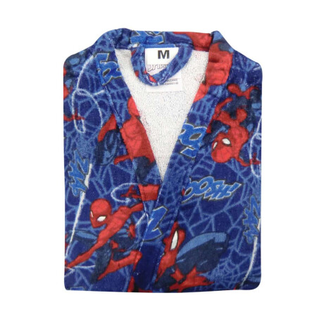 Bata de Baño Infantil Velour Talle P al G Spiderman Azul
