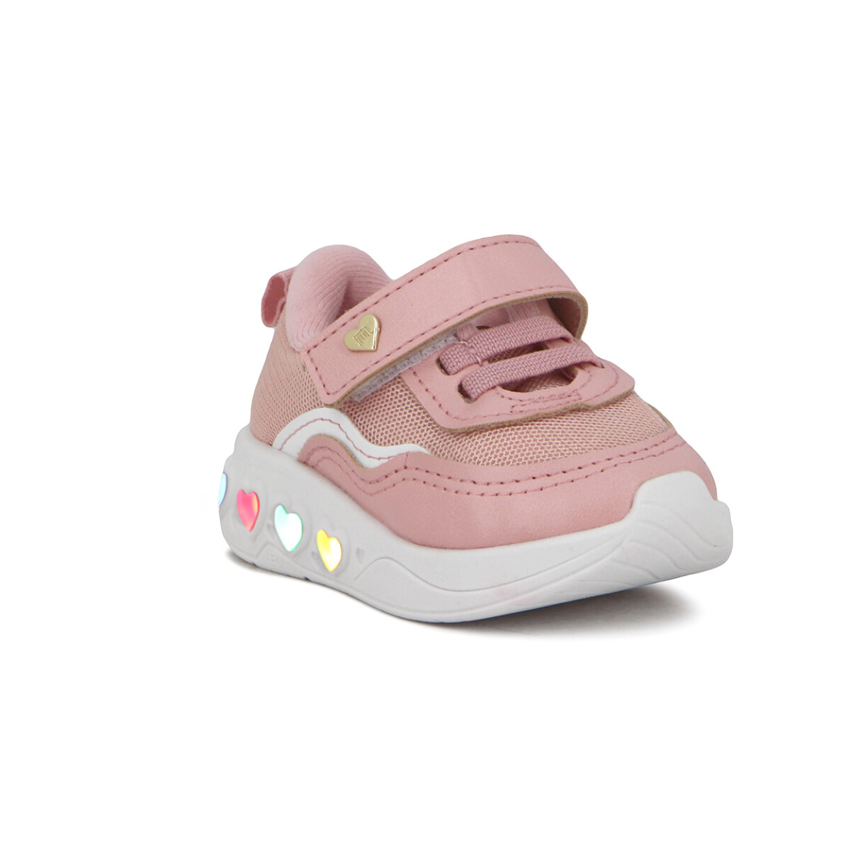 Molekinha Champion Deportivo Con Luces Y Velcro - Rosa Claro-blanco 