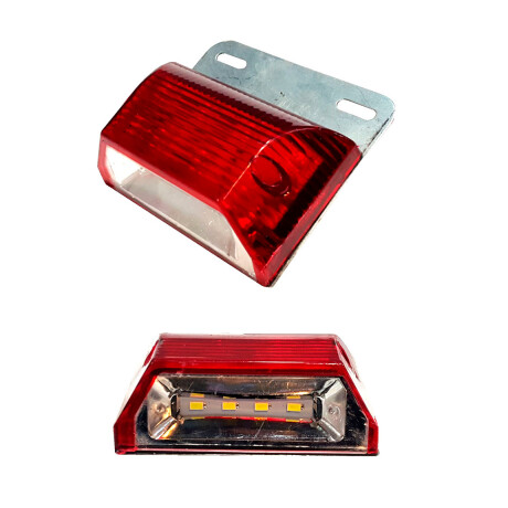 FAROL - LATERAL LED 24V ROJO C/LED PISO 10X6CM - FAROL - LATERAL LED 24V ROJO C/LED PISO 10X6CM -