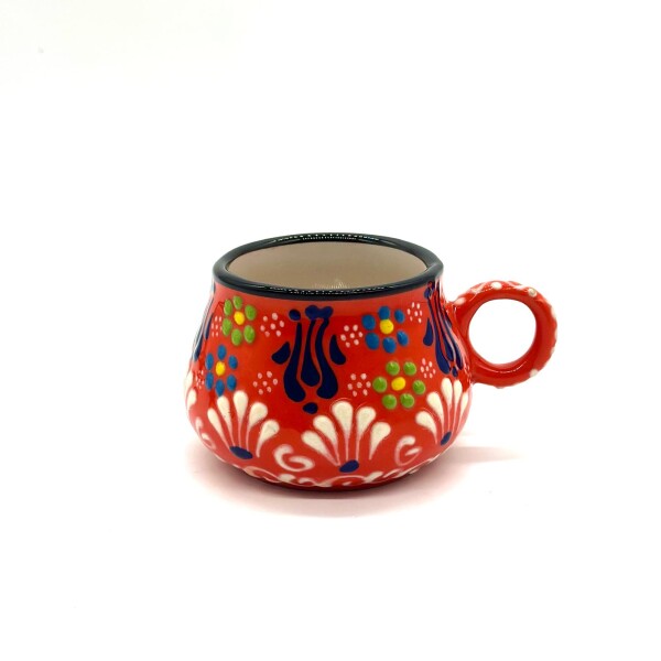 Taza de té de cerámica artesanal Naranja Fuerte