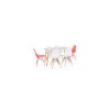 Juego de Comedor Eames Mesa rectangular 120x80 + 6 Sillas Blanco