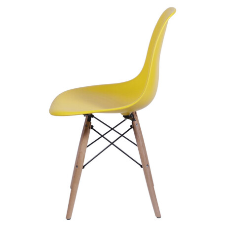 Silla Eames DKR Base En Madera Amarilla