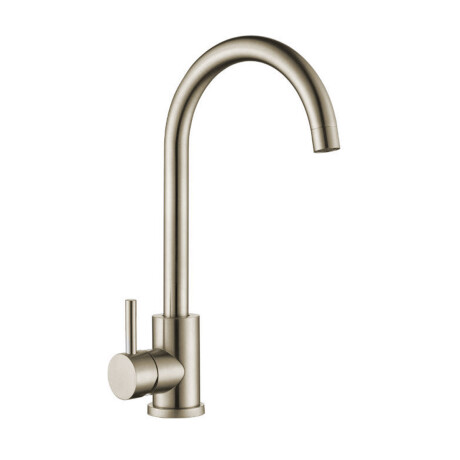 GRIFO COCINA MESADA ACERO INOX SATINADO RIONE GRIS-BRUSHED NICKEL