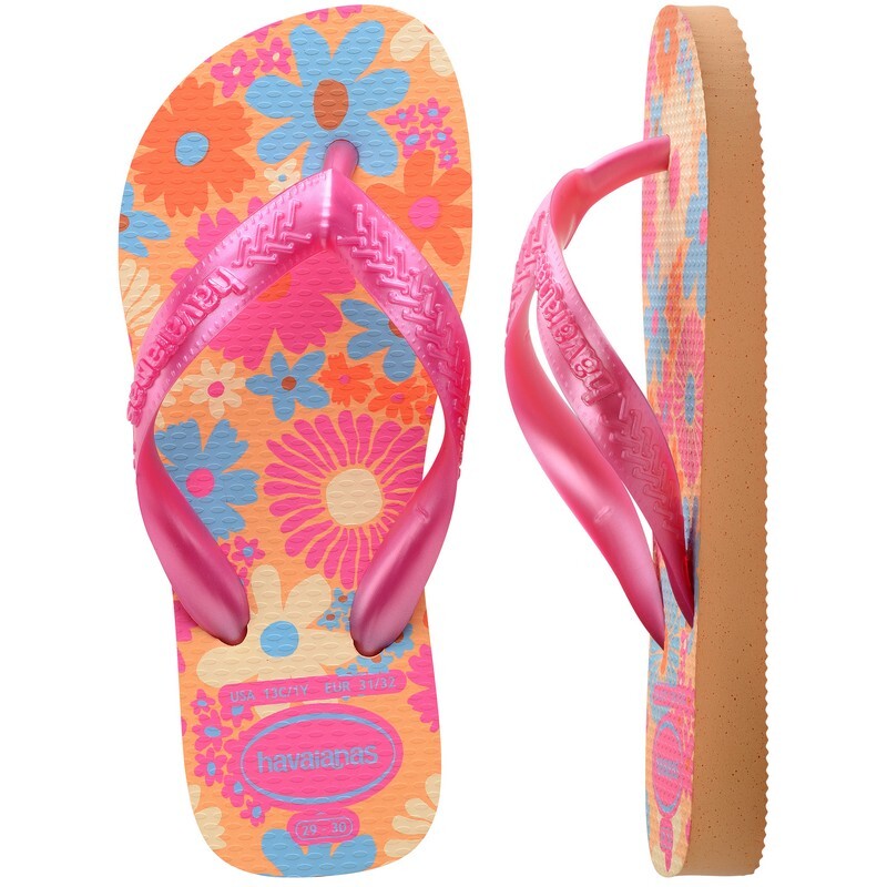 Ojotas Havaianas Kids Flores Rosado