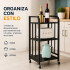 Rack 3 Estantes Metal Rueditas Mueble Organizador Estanteria Variante Color Negro