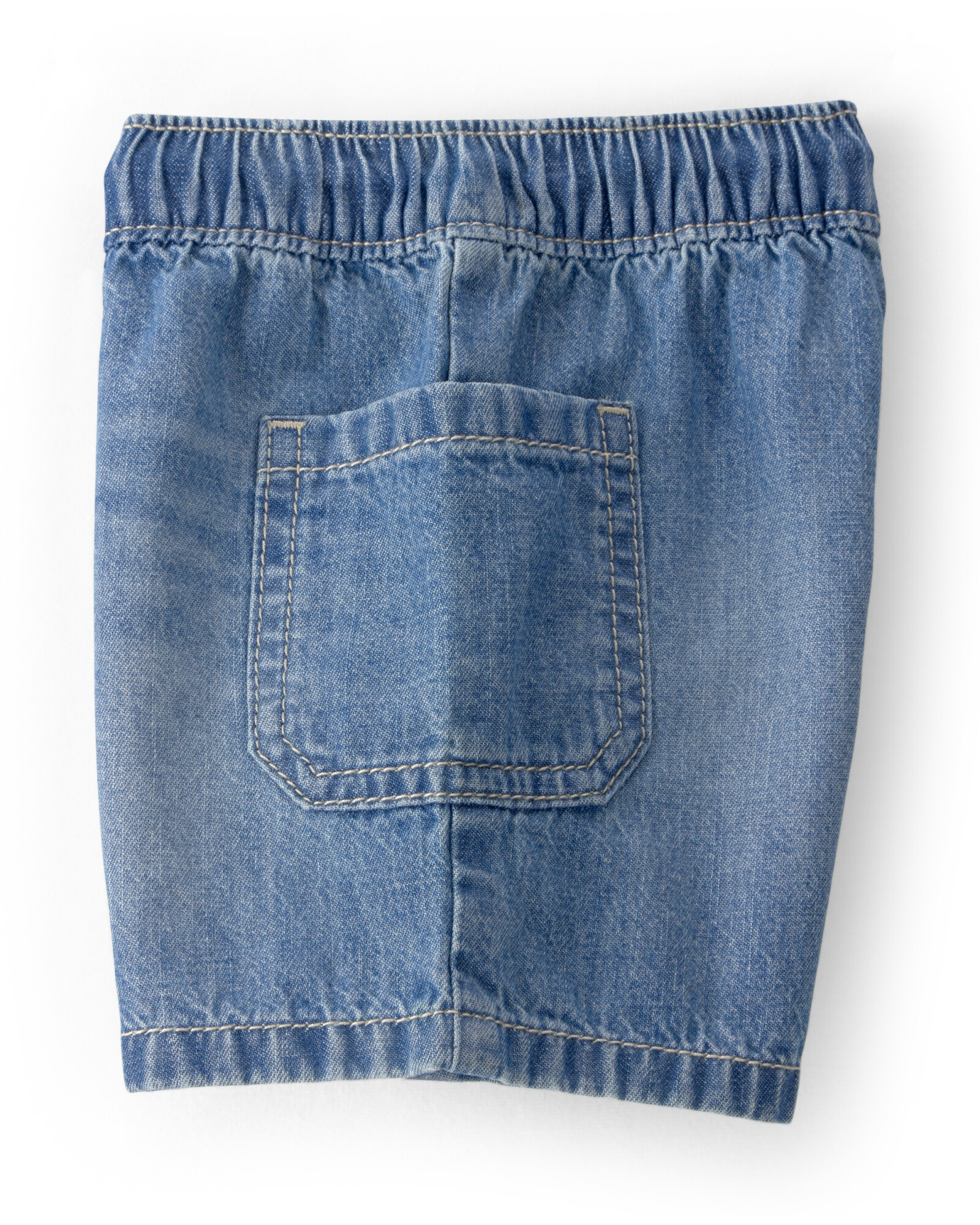 Short jean con cintura elástica Sin color