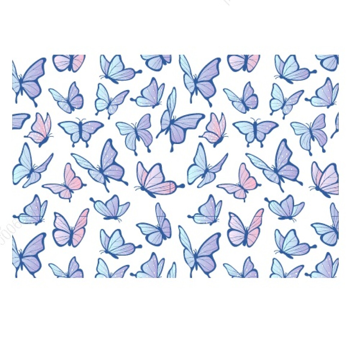 Papel de regalo mariposa - azul 