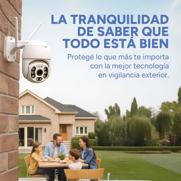 Cámara Ip Seguridad Exterior Seguimiento Visión Nocturna 360 Color Blanco