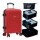 Set Viaje de Valija Rígida Grande + 4 Organizadores Equipaje Rojo Oscuro