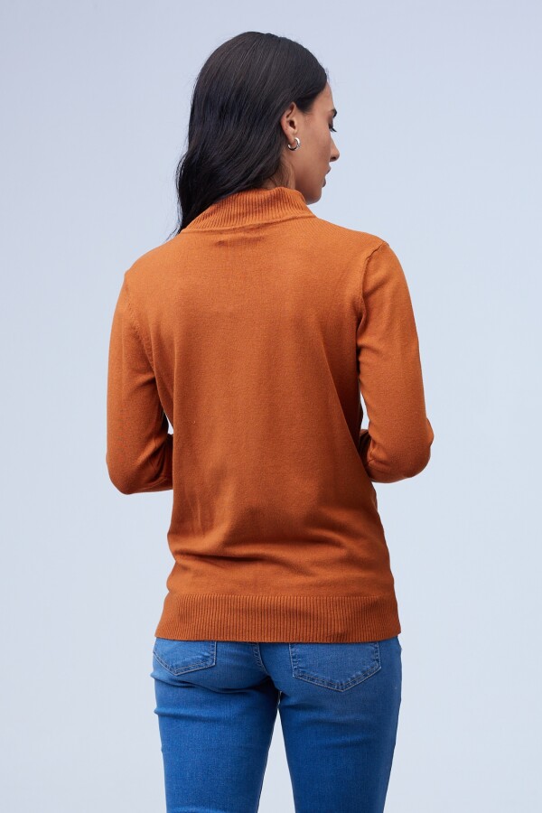 Polera Manga Botones TERRACOTA