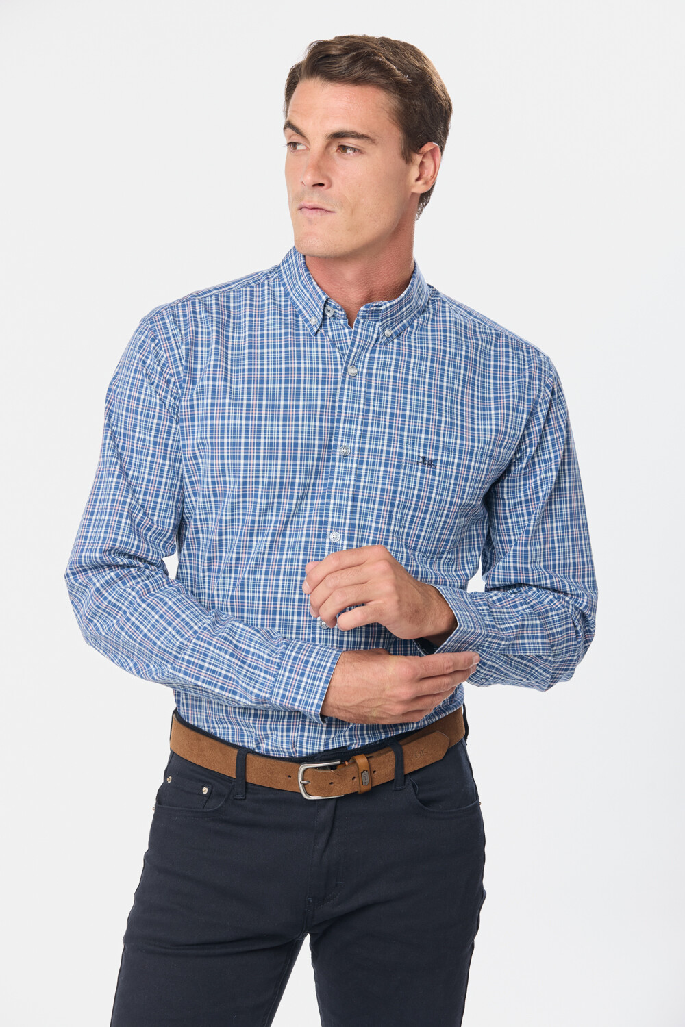 CAMISA A CUADROS Azul