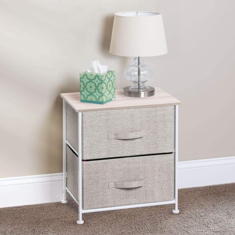 Mueble Organizador 2 Cestos Cajones Tela Estructura Acero Lino
