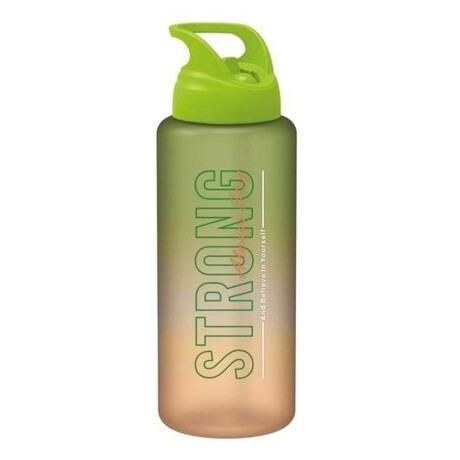 Botella Tritán Deco Letras Plástica 1Lt c/ Manija Moly Renga Verde