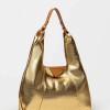 Cartera al hombro The Shopping en cuero graneado metalizado Metalizado