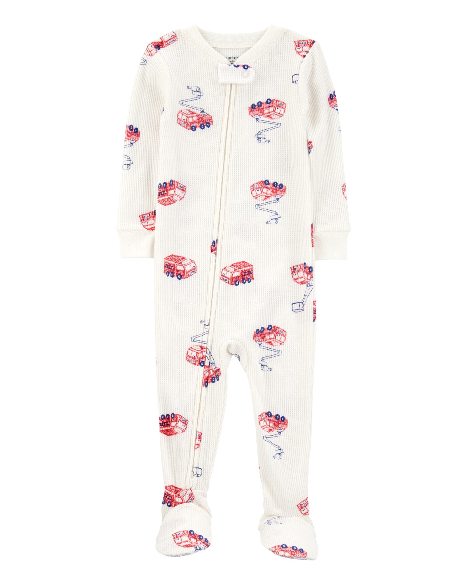 Pijama térmico una pieza de algodón, con pie, diseño bomberos Sin color