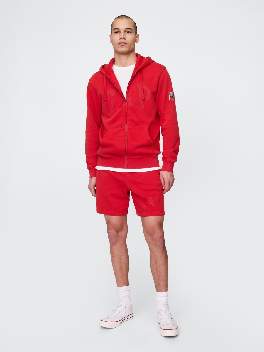 Short Sin Felpa Logo Gap Hombre - Modern Red 