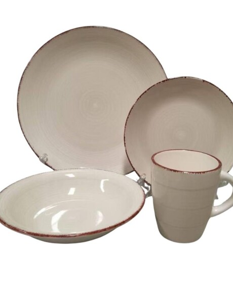 JUEGO VAJILLA 16PCS 27/20/20/385ML BEIGE C/BORDE JUEGO VAJILLA 16PCS 27/20/20/385ML BEIGE C/BORDE