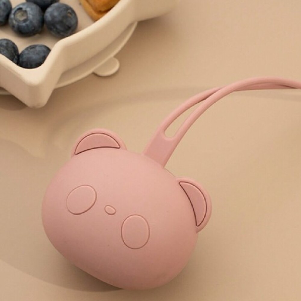 porta chupete pod silicona oso rosa