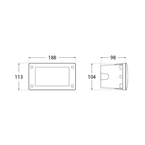 Luminaria de embutir LED rectangular gris IP66 FL0345