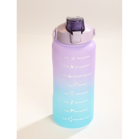 BOTELLA DE AGUA MOTIVACIONAL PORTÁTIL (GRADIENTE MORADO Y AZUL/2000 ML) BOTELLA DE AGUA MOTIVACIONAL PORTÁTIL (GRADIENTE MORADO Y AZUL/2000 ML)