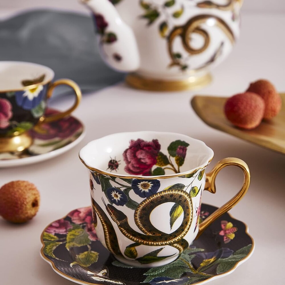 PORTMEIRION CREATURES OF CURIOSITY TAZA CAFÉ C/PLATO SET X2 SNAKE PORTMEIRION CREATURES OF CURIOSITY TAZA CAFÉ C/PLATO SET X2 SNAKE