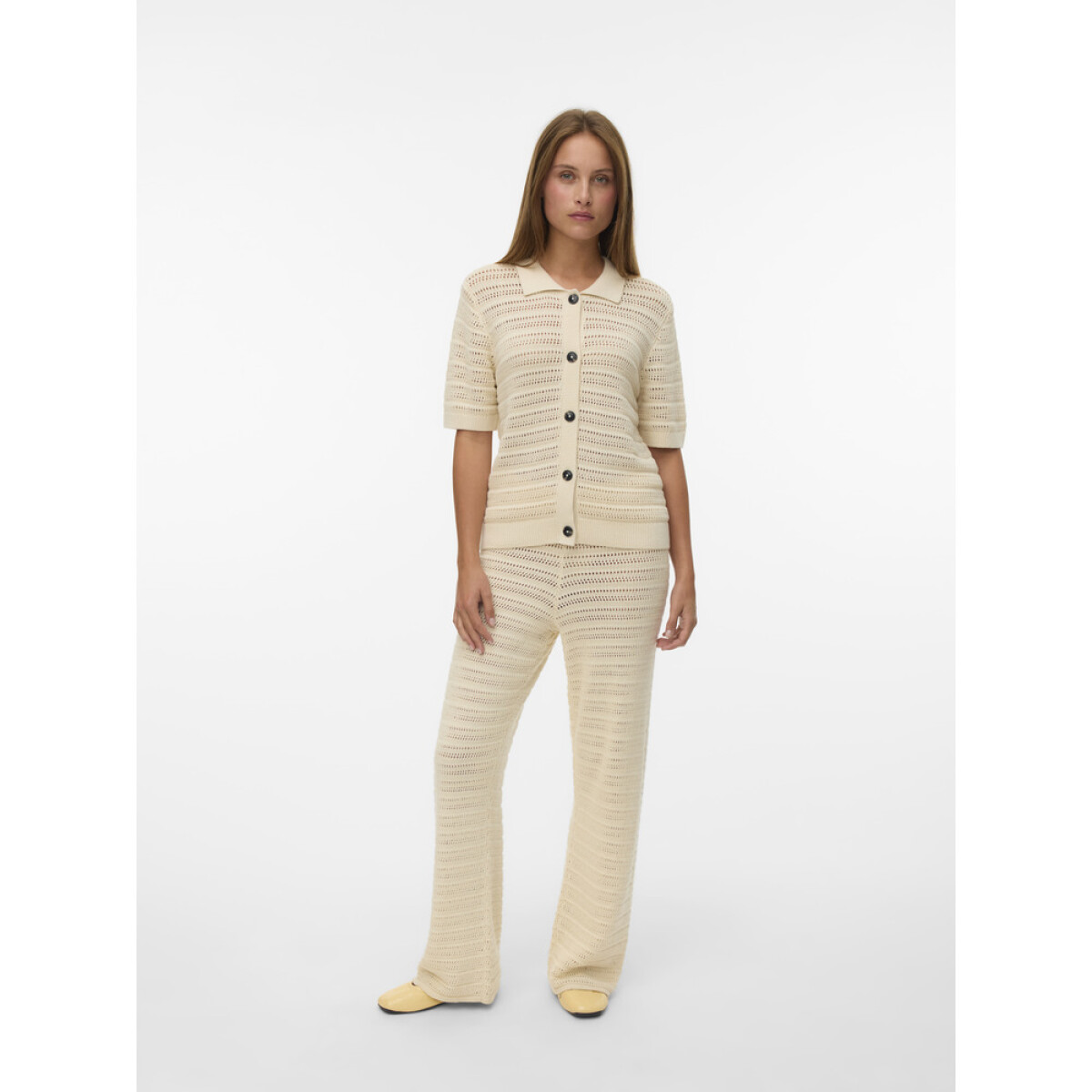 VMHAYLEY 2/4 POLONECK CARDIGAN BOO - BIRCH 