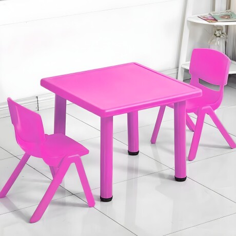 Mesa Cuadrada de Plástico y Metal para Niños 60x60cm Fucsia
