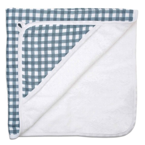 LJ8 Toalla Para Bebés Navy Gingham Lulujo
