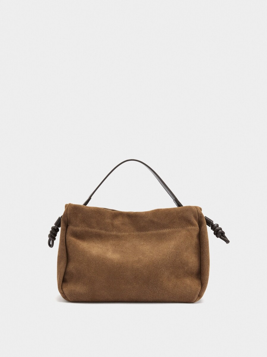 Bolso De Mano Con Piel Ante - camel 