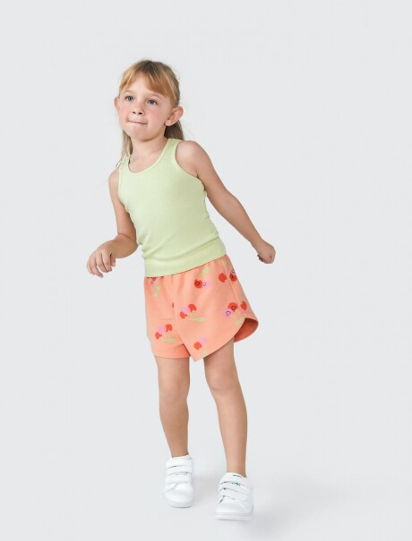 SHORT INFANTIL CON ESTAMPA NARANJA