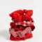 Skunzies Set por 5 Set De Scrunchies Monocromático - Rojo Labial