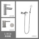 JUEGOS DE GRIFERIA LAVATORIO SATINADO-CEPILLADO RIONE GRIS-BRUSHED NICKEL