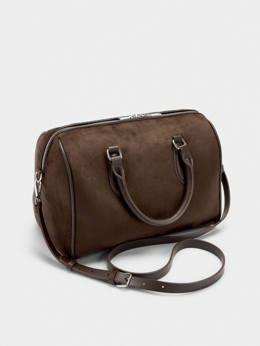 Bolso Tote Con Efecto Piel M marron