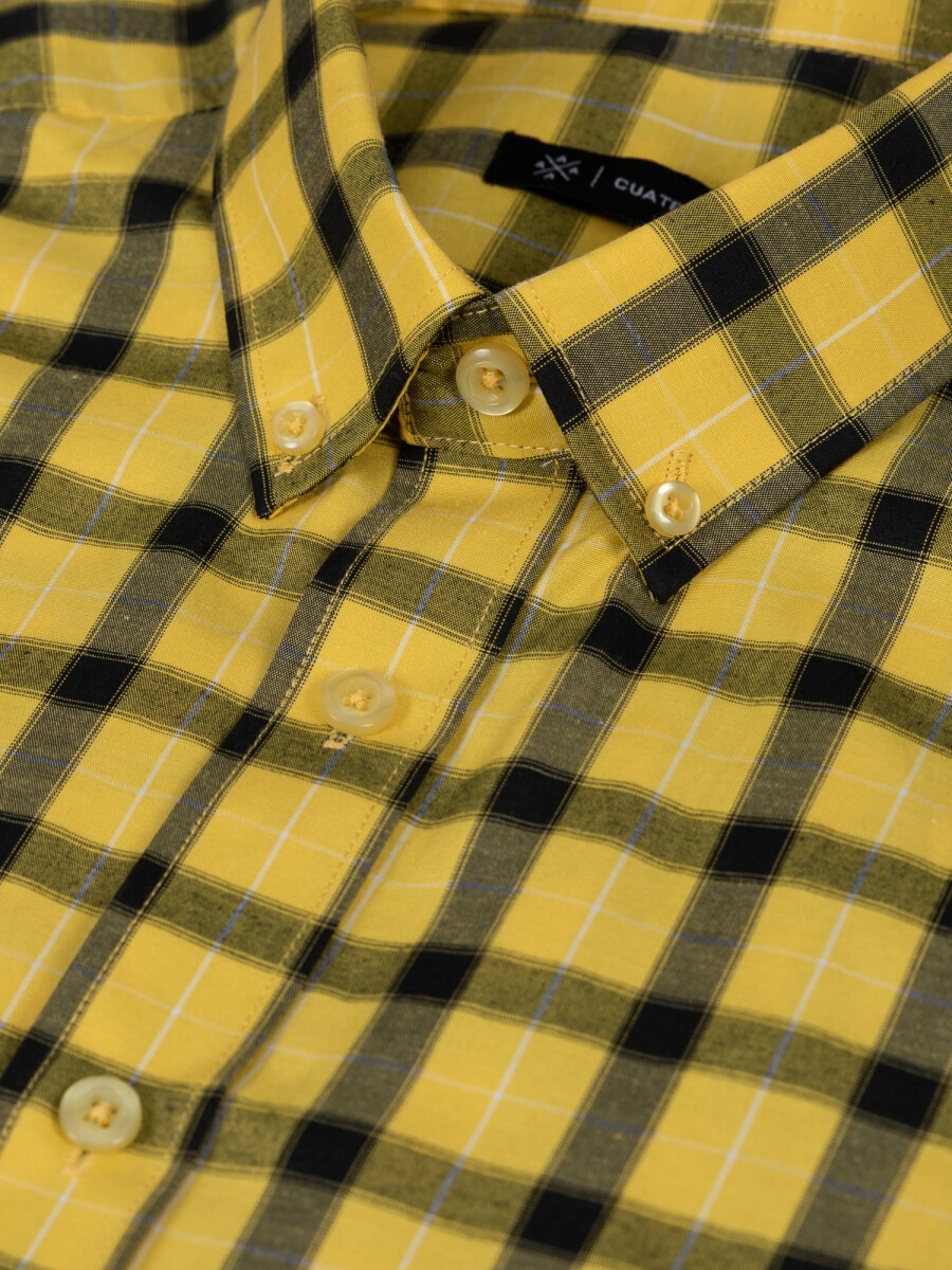 Camisa m/c cuadros - amarillo 