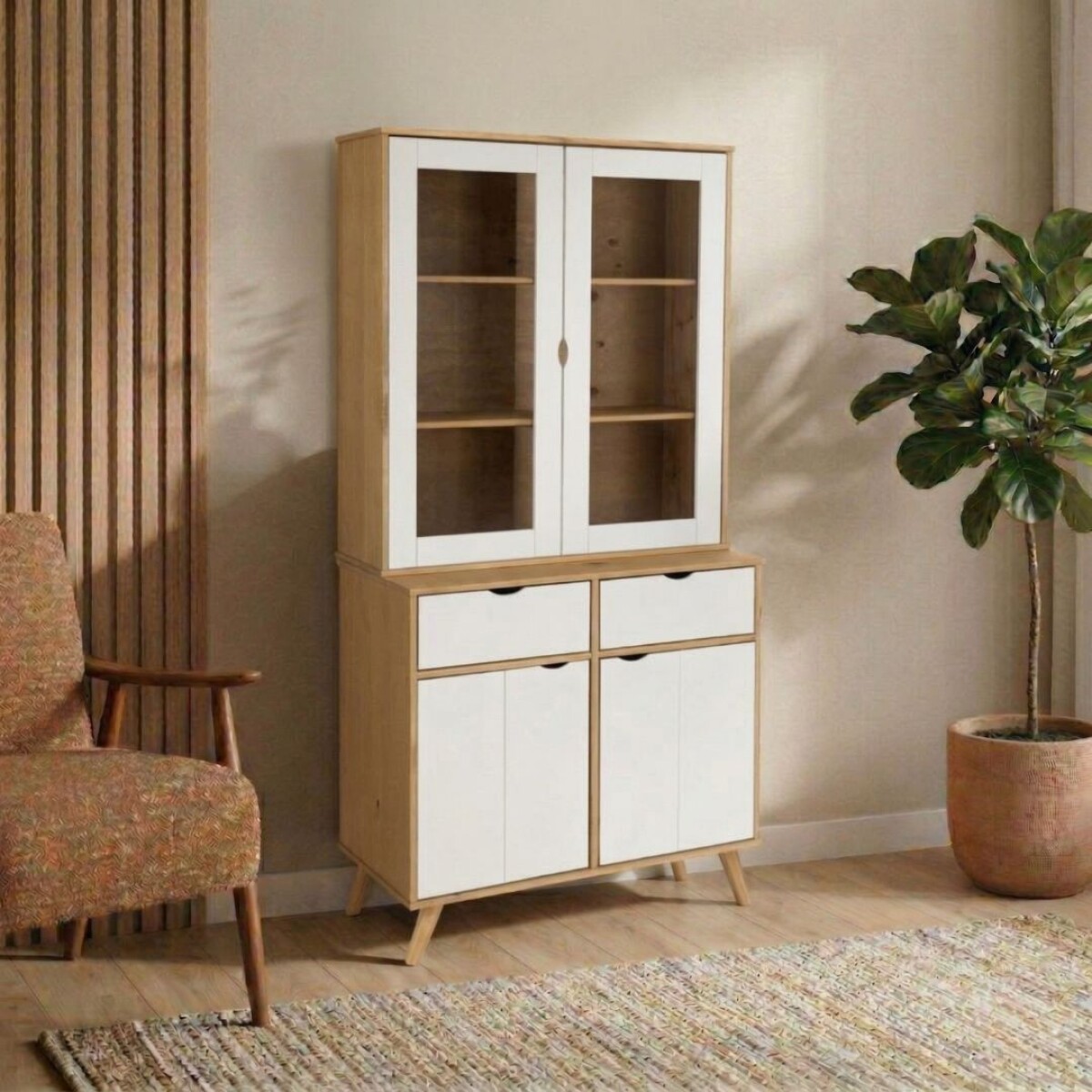 Cristalero 4 Puertas 2 Cajones- Linea Dublin 